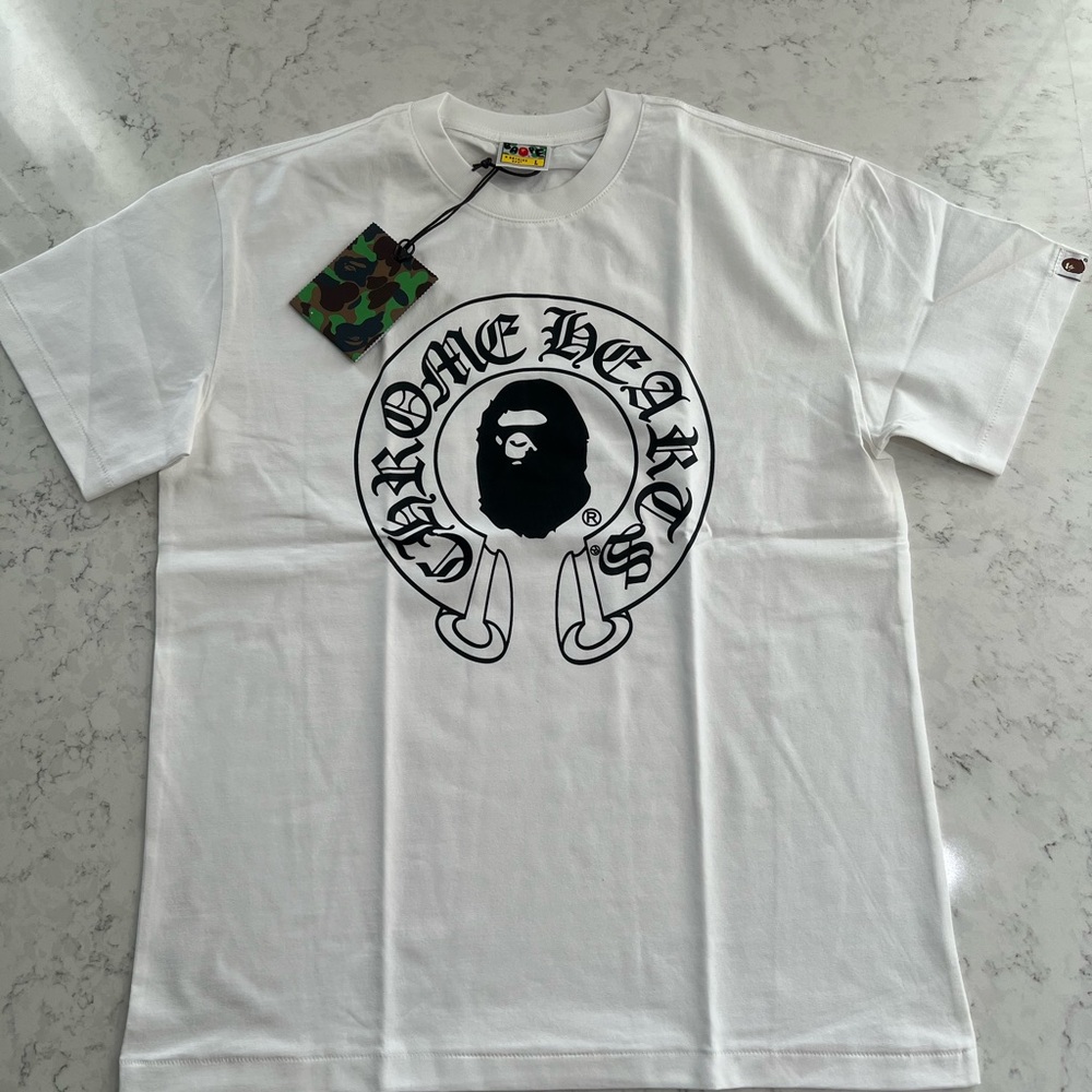 Bape x Chrome Hearts Horseshoe Tee (Brand New)(White)